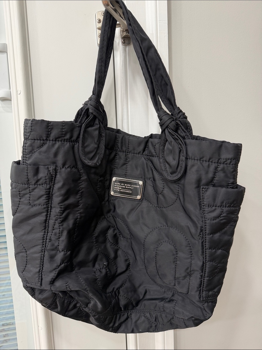 Marc Jacobs Black Quilted Knot-Handle Tote